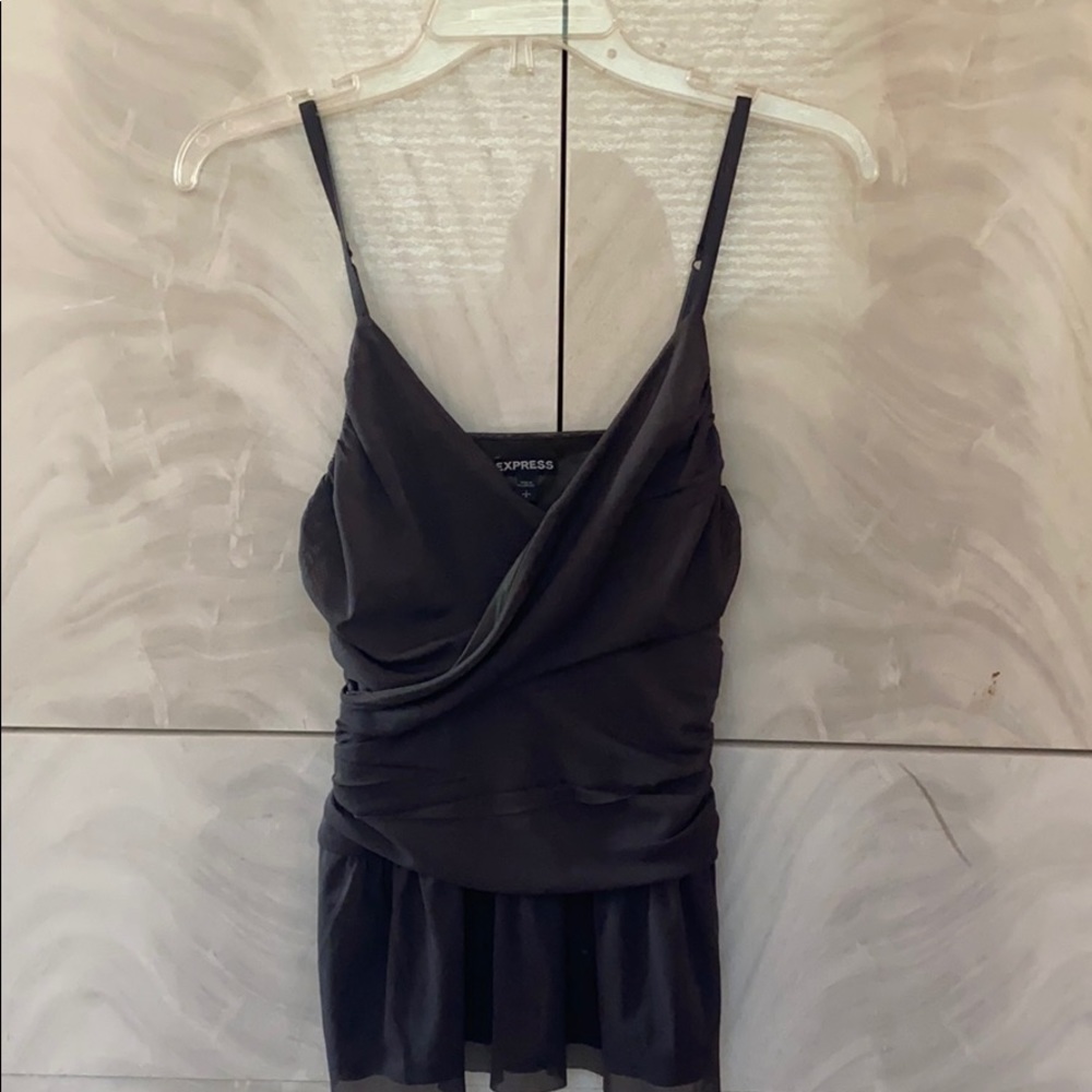 Small gray polyester shirt from Express